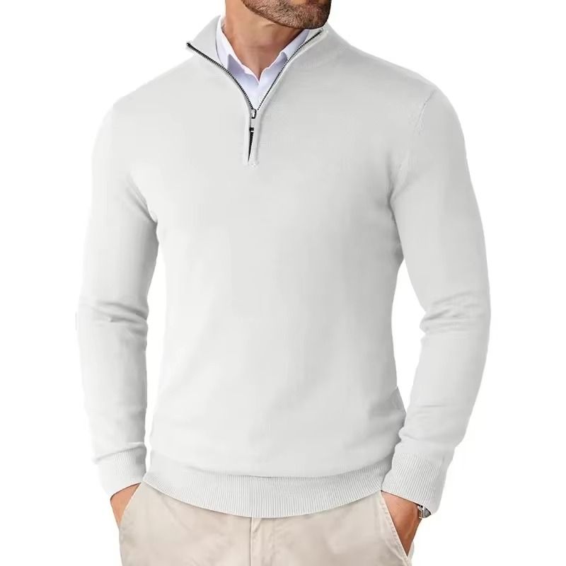 Men's Quarter Zip Up Sweaters Slim Fit Lightweight Pullover Outdoor Mock Neck Tops Half Turtleneck Knitted Streetwear_voghion.com