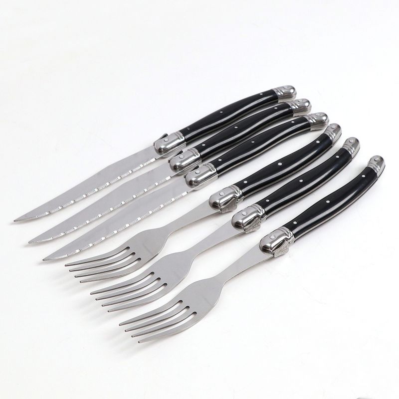 Set da bistecca Laguiole Elite da 6 pezzi - Manico in ABS a codolo intero_voghion.com