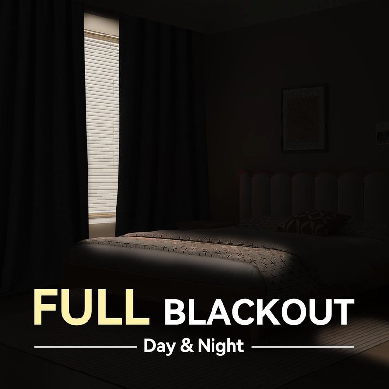 Cortinas blackout estilo linho arco-íris – Cortinas com isolamento térmico 100% bloqueador de luz e ilhós na parte superior para salas de estar modernas_voghion.com