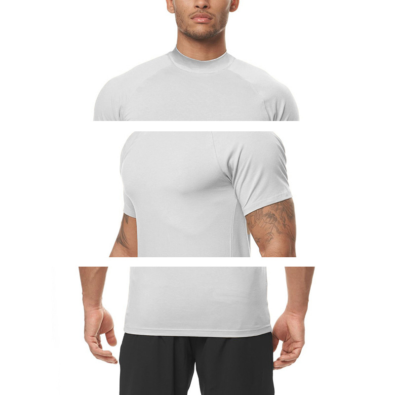 T-shirt de sport à manches courtes pour hommes, haut moulant et extensible à séchage rapide_voghion.com