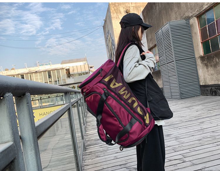 Fashion Backpack Men's Short Distance Travel Bag Large Capacity Portable Sports Backpack Training Dry Wet Separation Fitness Bag_voghion.com