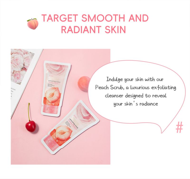 Kit di strumenti per il trucco Scrub corpo leggero alla pesca 8 g Deterge i pori Esfoliazione corpo Prodotti per la cura della pelle FDA_voghion.com