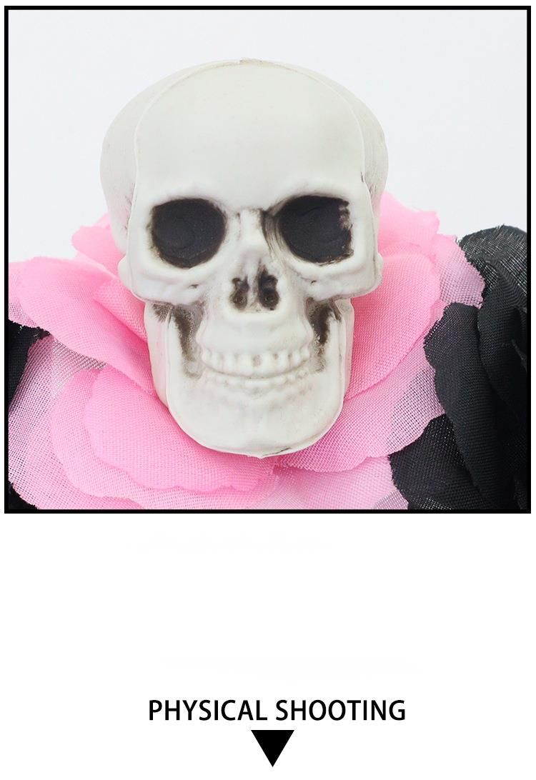 Nova faixa de cabeça de malha de caveira de terror para Halloween, máscara de rosa, luz, design de nicho de luxo_voghion.com