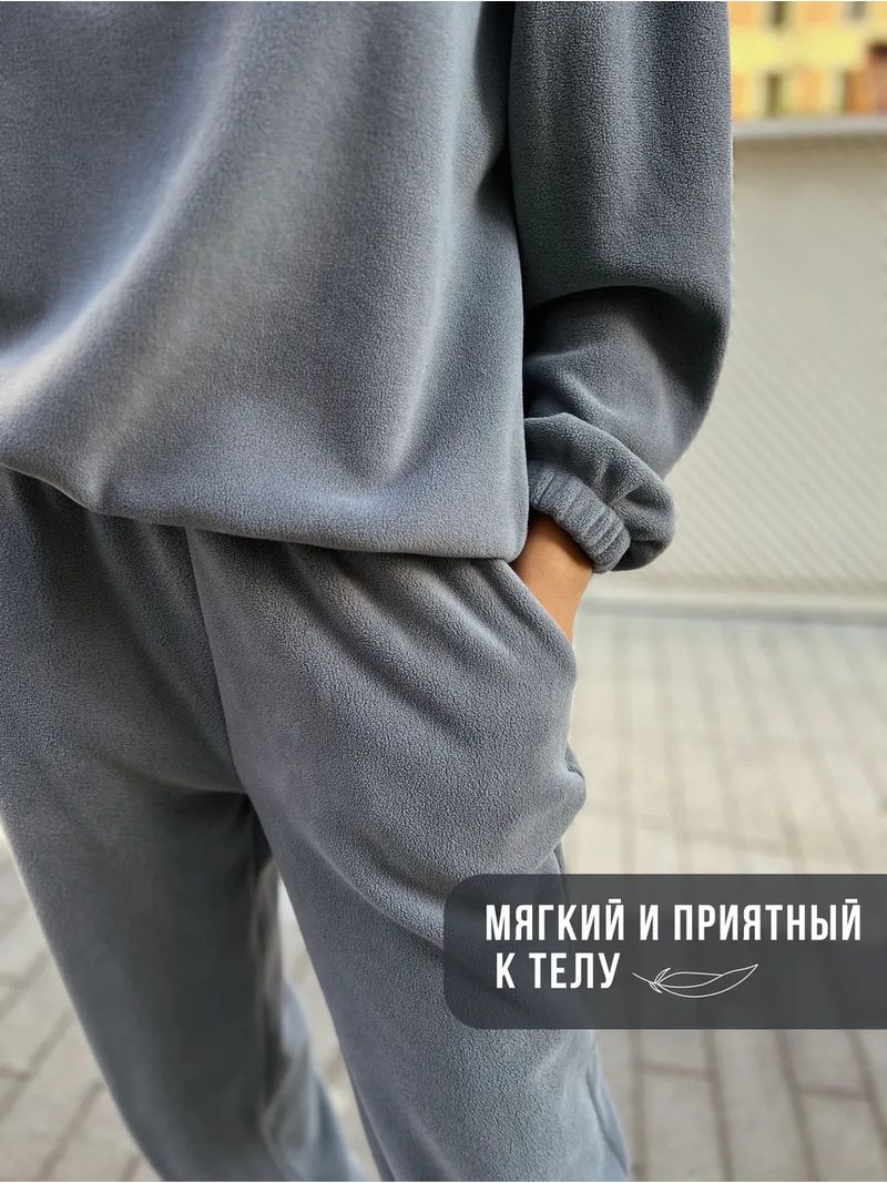 Lässiges Set aus Fleece-Kapuzenpullover und Jogginghose für Damen – locker sitzendes Sweatshirt mit Stehkragen und Hose mit elastischem Bund (Beige, Dunkelgrau, Khaki)_voghion.com