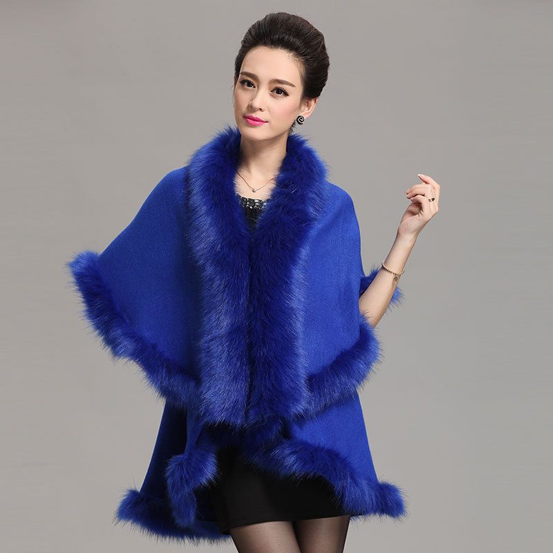 Wool cape cape women's large size knitted cardigan loose cape coat_voghion.com