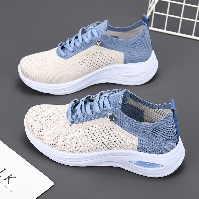 ShoeVault 2025 Neue Damenschuhe Export, lässige Schnürschuhe aus Sockengewebe, Sneakers mit weicher Sohle für Damen_voghion.com