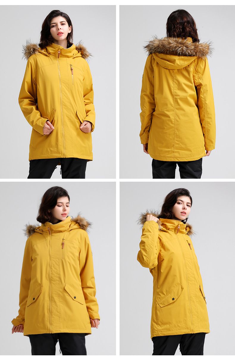 Mulheres esqui à prova de vento à prova d'água clipe quente algodão esportes ao ar livre equipamentos moda simples inverno neve jaqueta_voghion.com