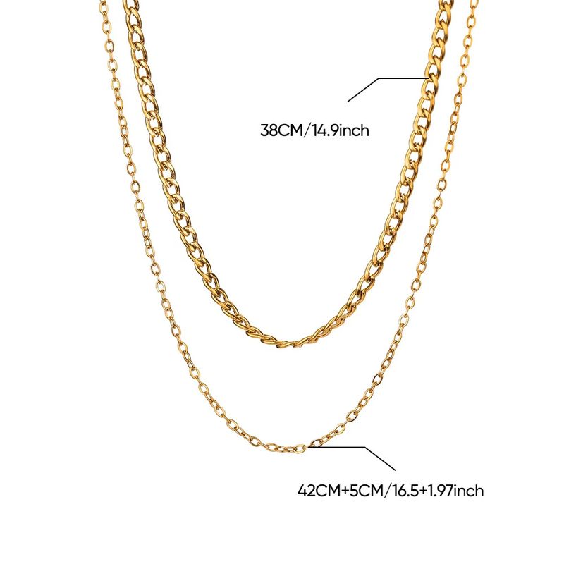 Edelstahl Mehrschichtige Mode Kubanische Kette Halskette Wasserdicht Nicht verblassend Schmuck Weihnachtsgeschenk_voghion.com