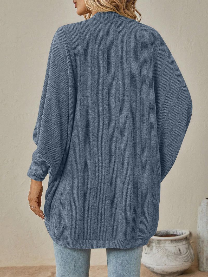 Abbigliamento da donna Cardigan lungo in maglia da donna - Cappotto in maglia con scollo a V e apertura frontale_voghion.com