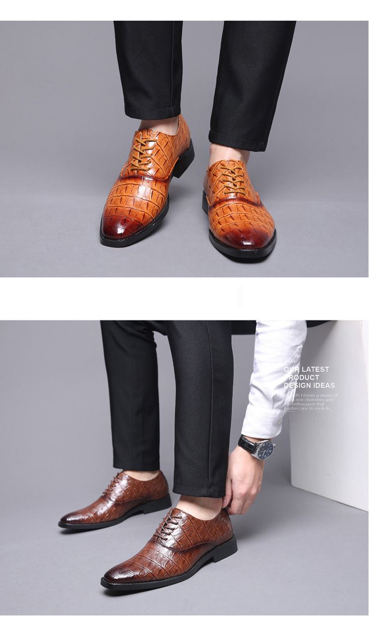 Heren Business Casual Dress Oxfords Formele Veterschoenen voor Kantoor, Feesten en Dagelijks Gebruik_voghion.com
