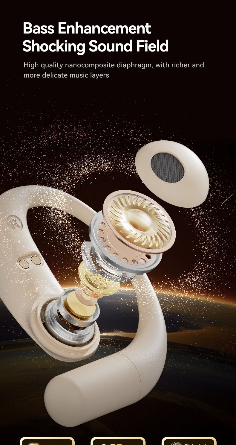 NeoGear M122 Noise Cancelling Long Battery Life Cross-Border 2025 New AI Translation Over-Ear Bluetooth Earbuds_voghion.com