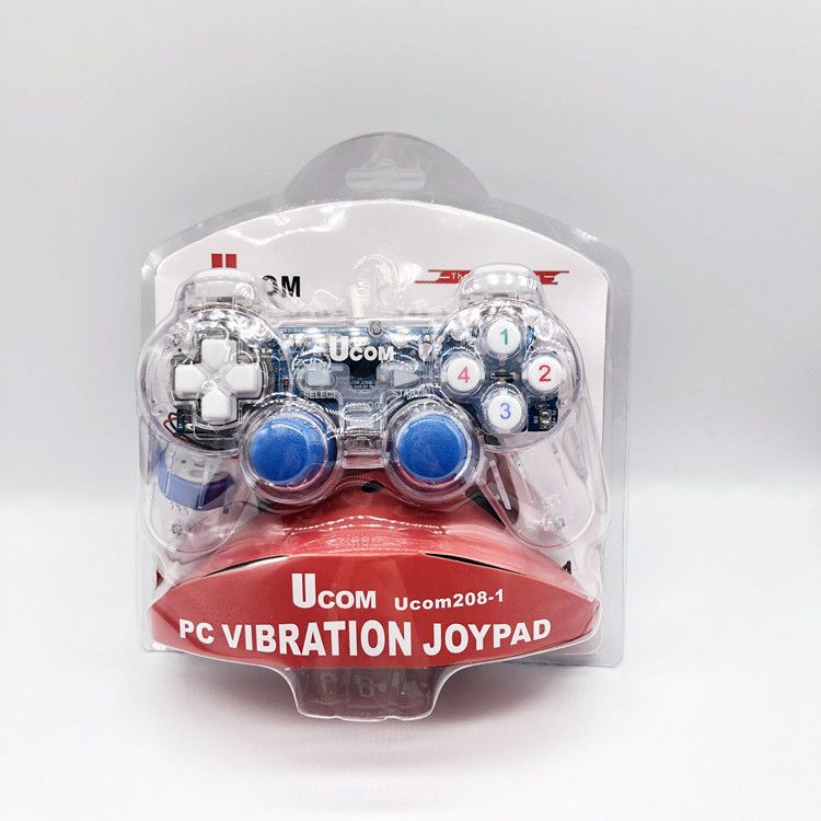 Heißer Verkauf 208USB Transparent Shell Controller Inländischen Bunte Leucht 3D Joystick Spielkonsole Vibration_voghion.com