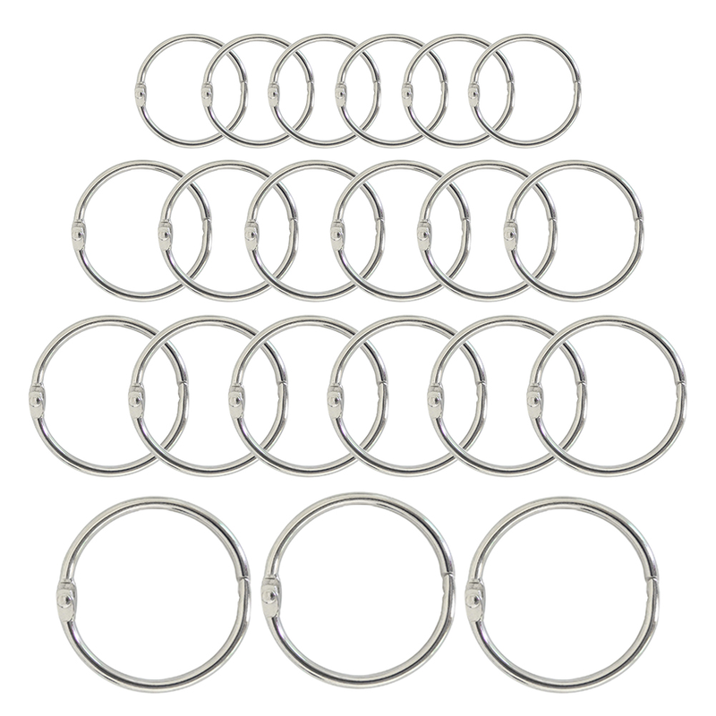15/30pcs Metal Ring Binder Staple Book Binder Albums Loose-leaf Book Hoops Loose Leaf Ring Keychain Office Binding Supplies_voghion.com