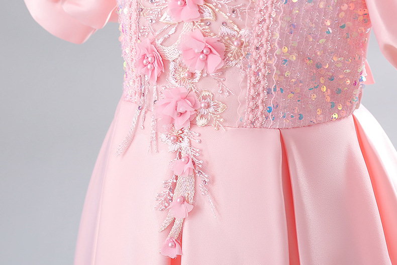 Robe princesse à fleurs pour filles d'un an, spectacle de Piano d'été_voghion.com