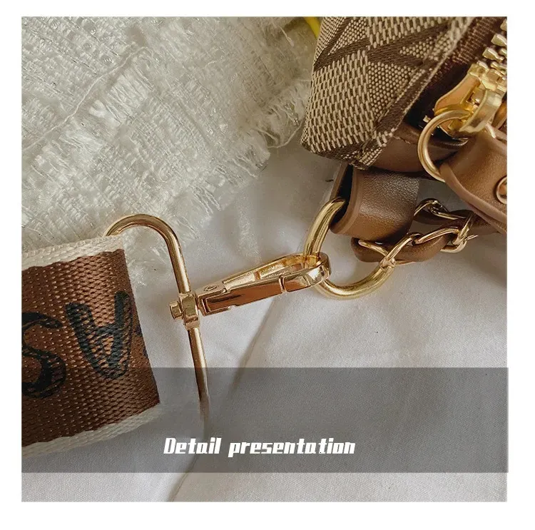 Borsa a tracolla da donna, con tracolla in tela, stile street, alla moda estiva, 250806_voghion.com