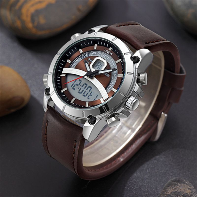 Men's Digital Analog Sports Watch With Silicone Band - Water Resistant, LED Backlight, Alarm, Calendar & Week Display - Casual Outdoor Wristwatch_voghion.com
