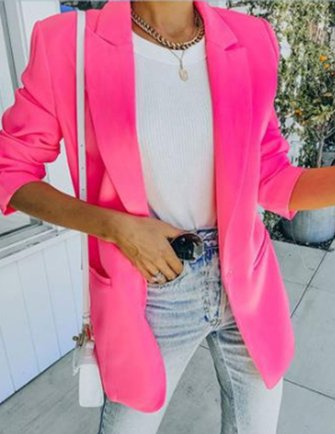 FD1483 2025s Autunno/Inverno 2025 Nuovo Stile Moda Donna Tinta Unita Colletto Manica Lunga Piccolo Cappotto_voghion.com