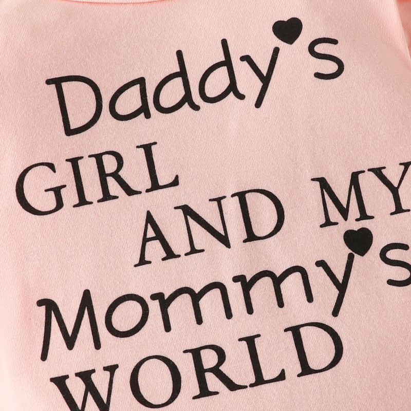 Moeder&Kids Lange mouw driehoek onesie strik broek driedelige set Europese en Amerikaanse babymeisjes letter blouse bloemenbroek_voghion.com