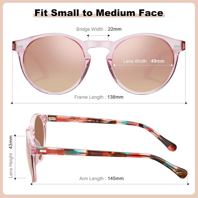 Runde polarisierte Damen-Sonnenbrille mit 100 % UV-Schutz_voghion.com