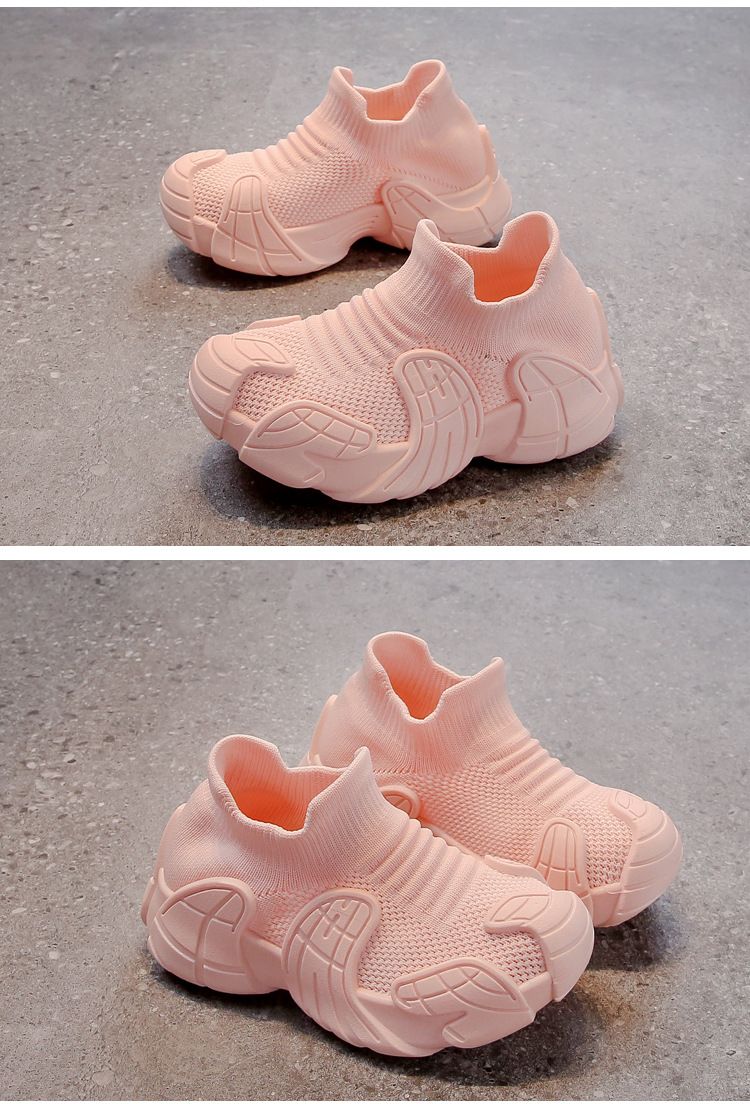 Kinderschuhe Neue Herbst Kindersocken Schuhe Mädchen Weiche Unterseite Mesh Sport Papa Schuhe Große Kinder Kurze Stiefel_voghion.com