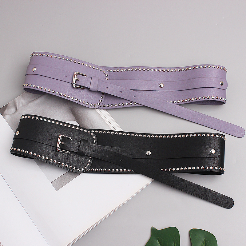 Cintura larga da donna, vestito, camicia, decorazione in vita, cintura estiva rosa viola, alla moda e versatile_voghion.com