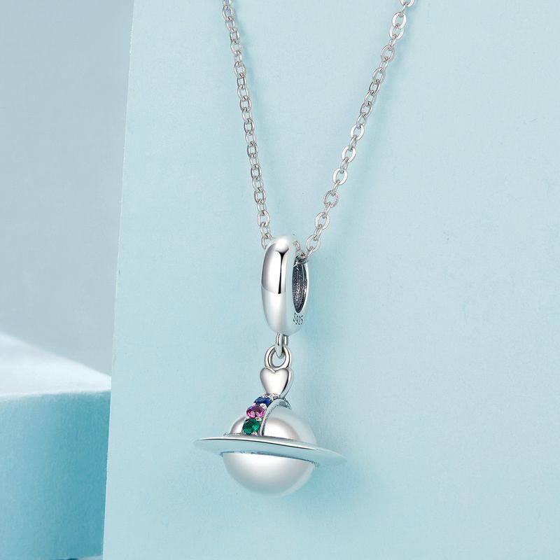 Planet Pendant Charm Sterling Silver Charm,SCC2857_voghion.com