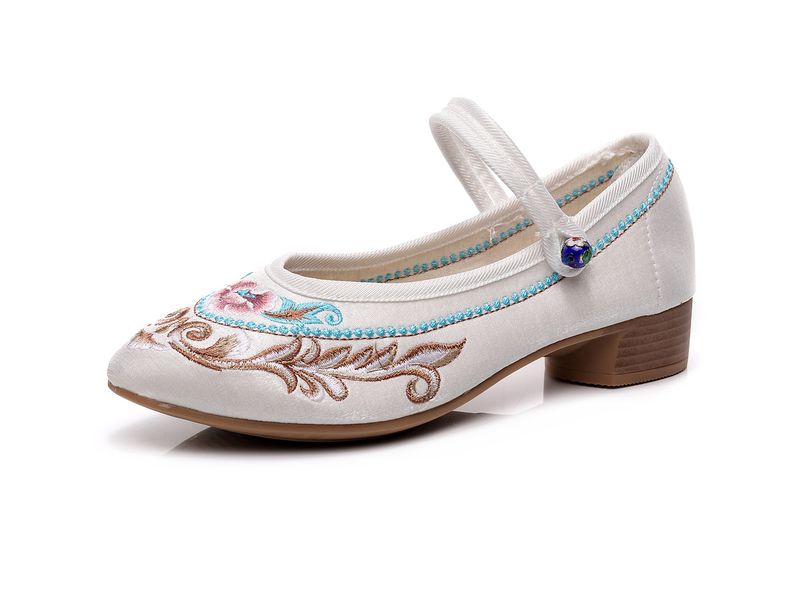 Scarpe da donna ricamate Hanfu Forest, scarpe da ballo quadrate_voghion.com