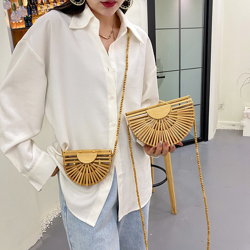 Borsa a tracolla da spiaggia per le vacanze in paglia intrecciata, nuova estate per le donne_voghion.com