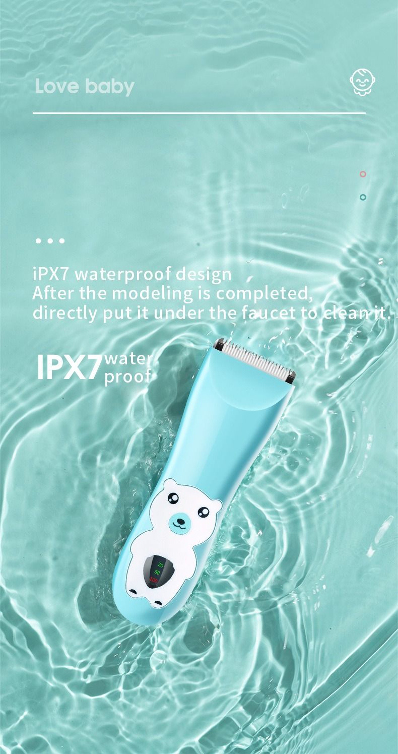 Baby Hair Clipper Rechargeable – Ultra-Quiet Kids Hair Trimmer With 3 Guard Combs, Cordless & Waterproof For Infants/Toddlers, Painless Rounded Blades_voghion.com