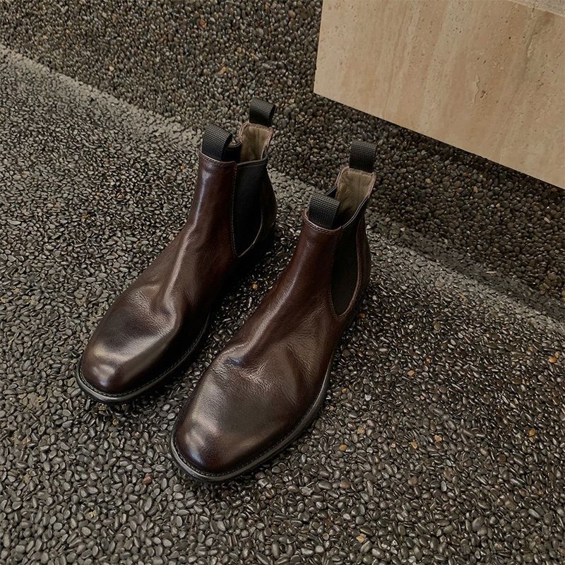 Handmade ~ Grape Mom Same British Style New Women Genuine Leather Martin Chimney Short Boots_voghion.com