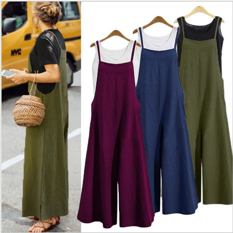Women's clothing loose jumpsuit wide leg pants casual jumpsuit_voghion.com
