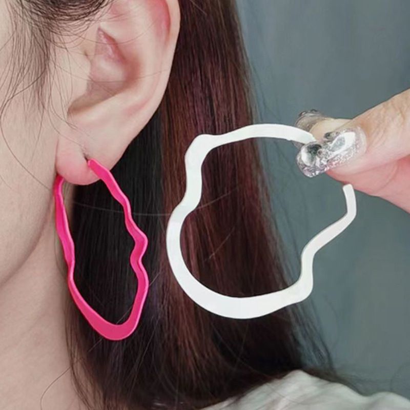 New Irregular Geometric Metal Stud Niche Design Statement Exaggerated Drop Earrings Jewelry For Women_voghion.com