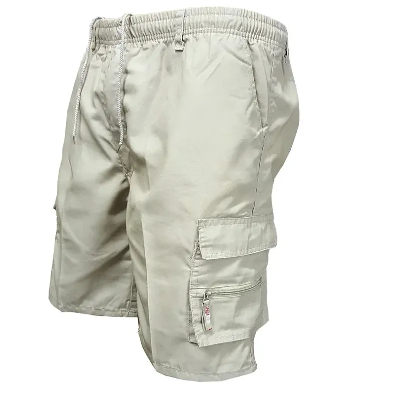 Herrshorts med EKG-tryck och hjärtslag – taktisk design med fyra fickor, snabbtorkande, rynkfria tyg och förstärkt stretch._voghion.com