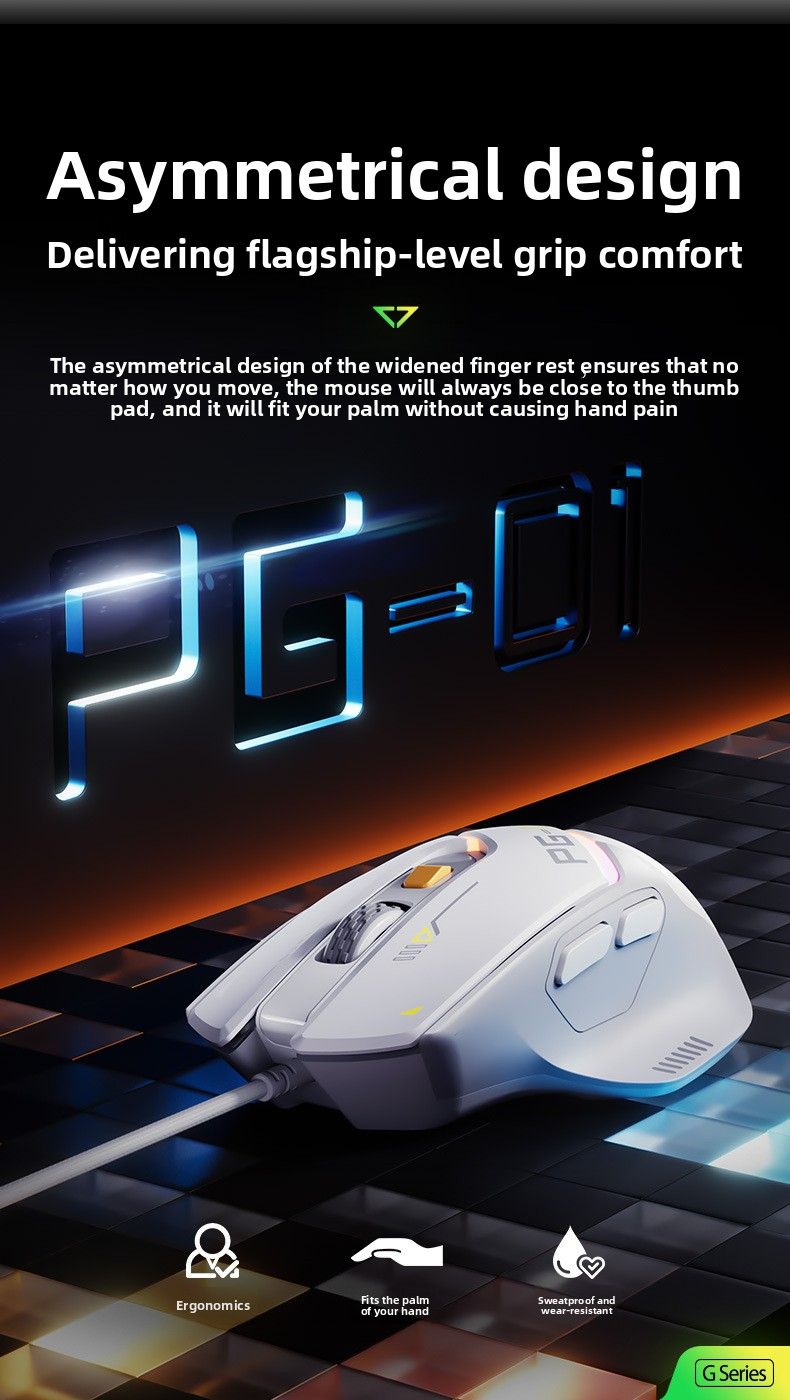 【High Quality】 INPHIC Pg1 Wired Mouse For Gaming RGB Lighting Hardware Macro Pg9 Office Home Use_voghion.com