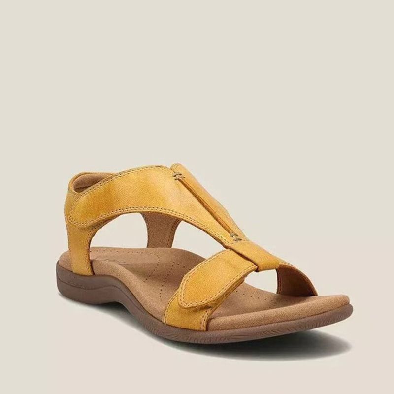 2025 New Large Roman Women's Flat Arch Velcro Casual Beach Sandals_voghion.com