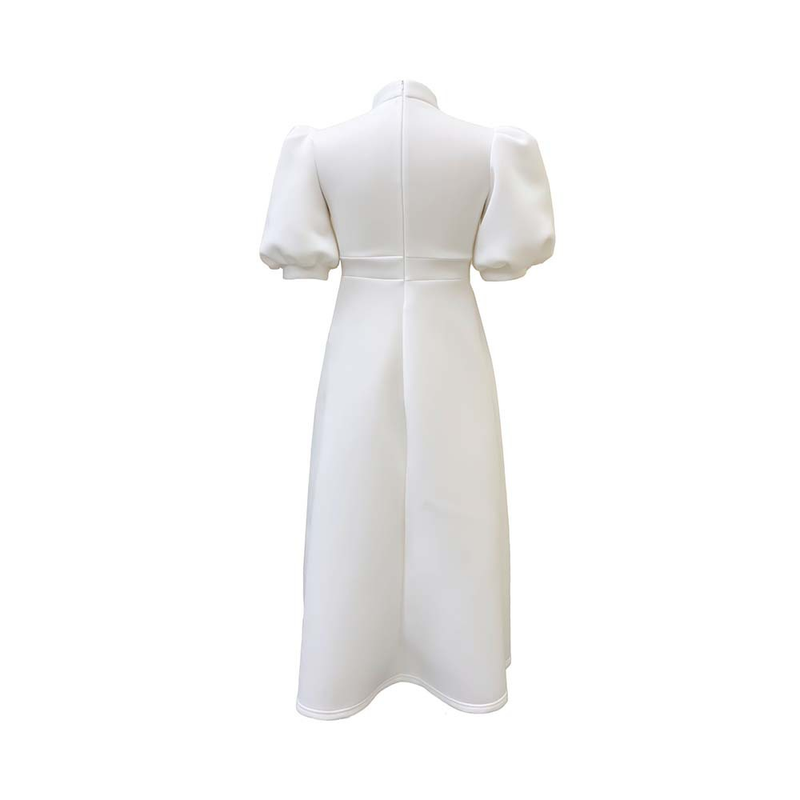 Rochie de banchet pentru femei de marime mare de vara nou bowknot doamnelor de culoare solida fusta cu maneca scurta _voghion.com