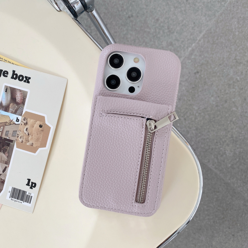 Mobile phone case for iPhone15 mobile phone case Apple 14pro max flip zipper card holder mobile phone case 13/12 women_voghion.com