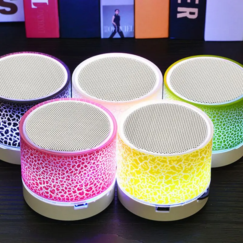 Mini haut-parleur Bluetooth sans fil, LED colorée, carte TF, caisson de basses USB, portable, MP3, colonne sonore pour PC et téléphone_voghion.com