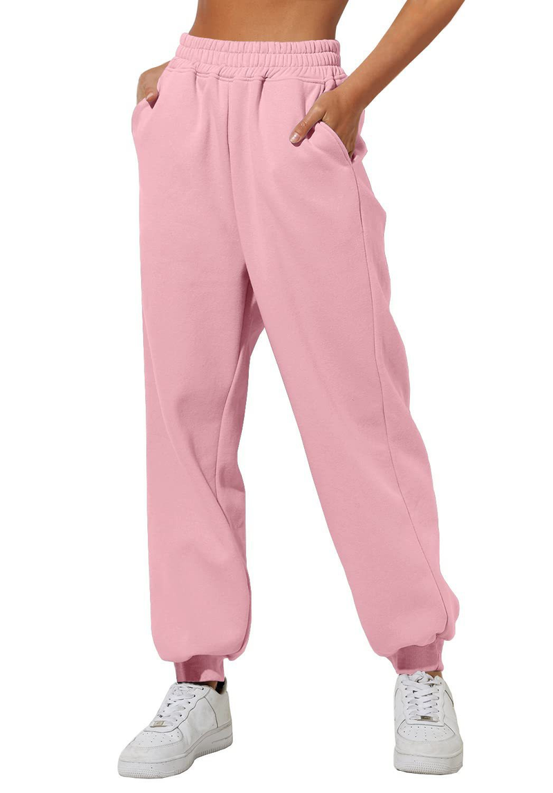 Pantaloni casual sportivi in tinta unita da donna con gambe larghe_voghion.com