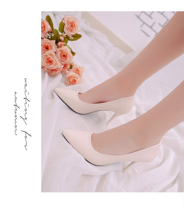 Große High Heels für Frauen mit neuem Temperament, spitzem Kopf, Beige/Weiß, Karriere, Arbeit, kleine Größe, nicht müder Fuß, einzelne Schuhe_voghion.com