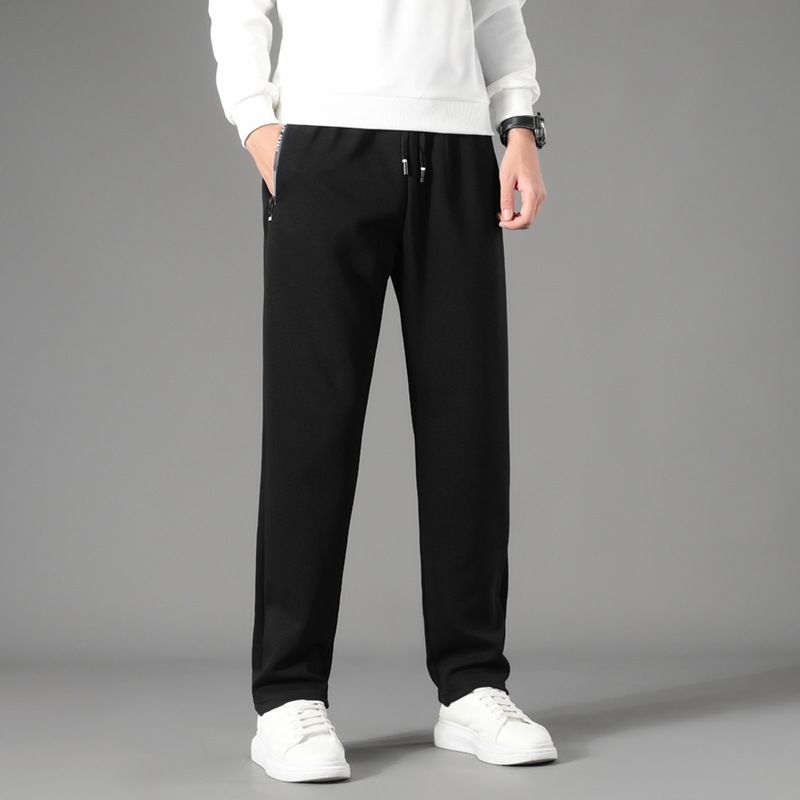 Premium Products Men's Spring And Autumn Loose Casual Elastic Knitted Sports Solid Color Pants, Men's Sanitary Pants_voghion.com