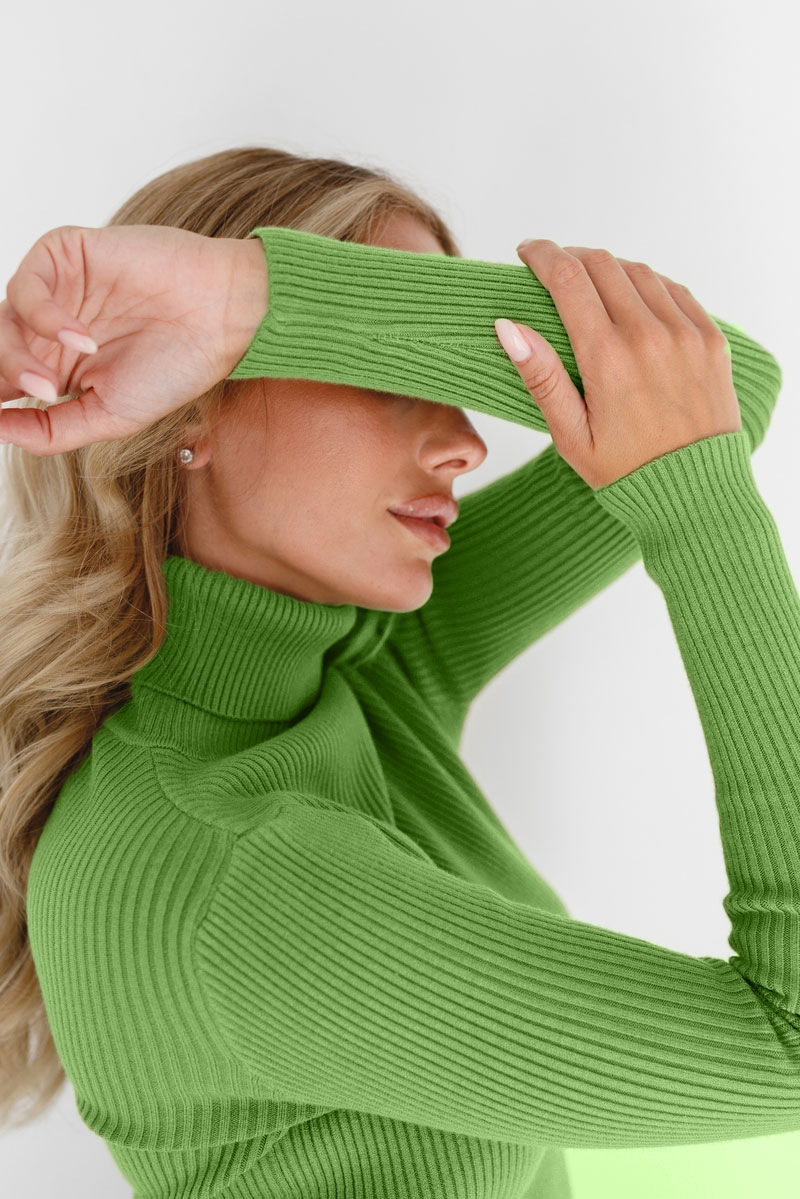 Women's Turtle Neck Knitted Bottoming Shirt Autumn Knitted Sweater Turtleneck Pullover Woman_voghion.com