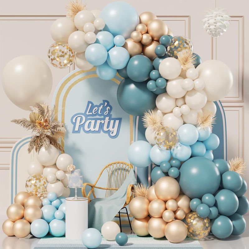 Vintage Blue Balloon Arch Kit 200pcs Premium Thick Latex Balloons For Wedding Birthday Grand Opening Decorations With Garland String And Stand_voghion.com