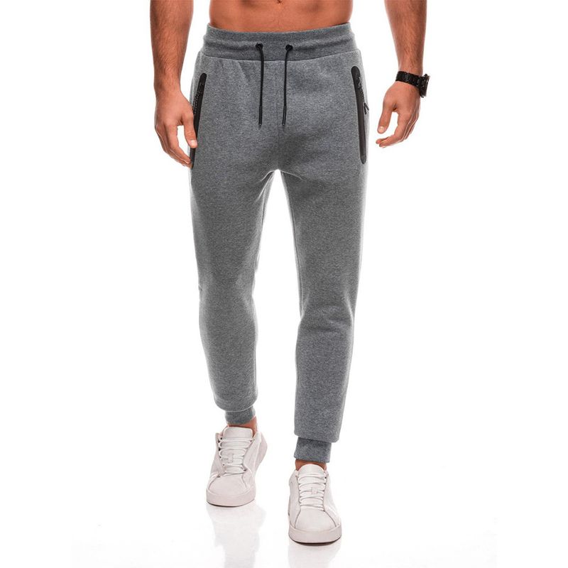 Men's Slim-Fit Jogger Pants – Polyester Workout & Running Trousers With Drawstring Waist (Black/Charcoal/White, S-XXXL)_voghion.com