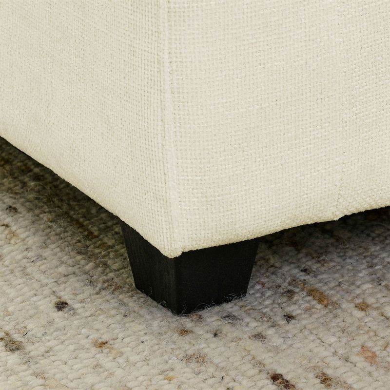 Convertible Sectional Sofa Couch With Ottoman, Cloud Couch 4 Seat L Shaped Sofa With Padded Armrests And Ottoman .Cloud Sofa For Living Room, Apartment And Office, Beige(Beige White)_voghion.com