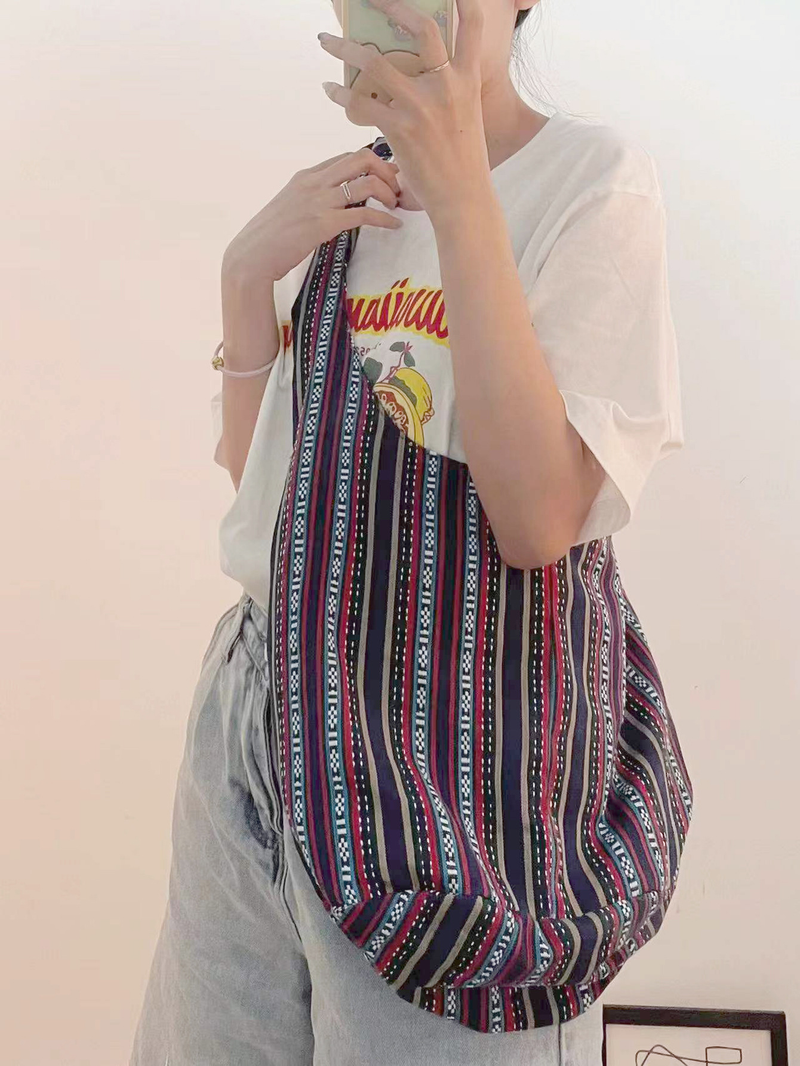 Borsa casual portatile in jacquard di tela di canapa e cotone monospalla da donna di Guangzhou Hanfeng_voghion.com