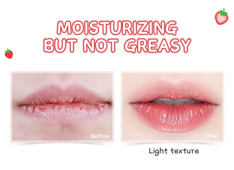 Lippenbalsam 18g Elastische und zarte Lippen Süße Erdbeere Feuchtigkeitsspendende englische Verpackung_voghion.com