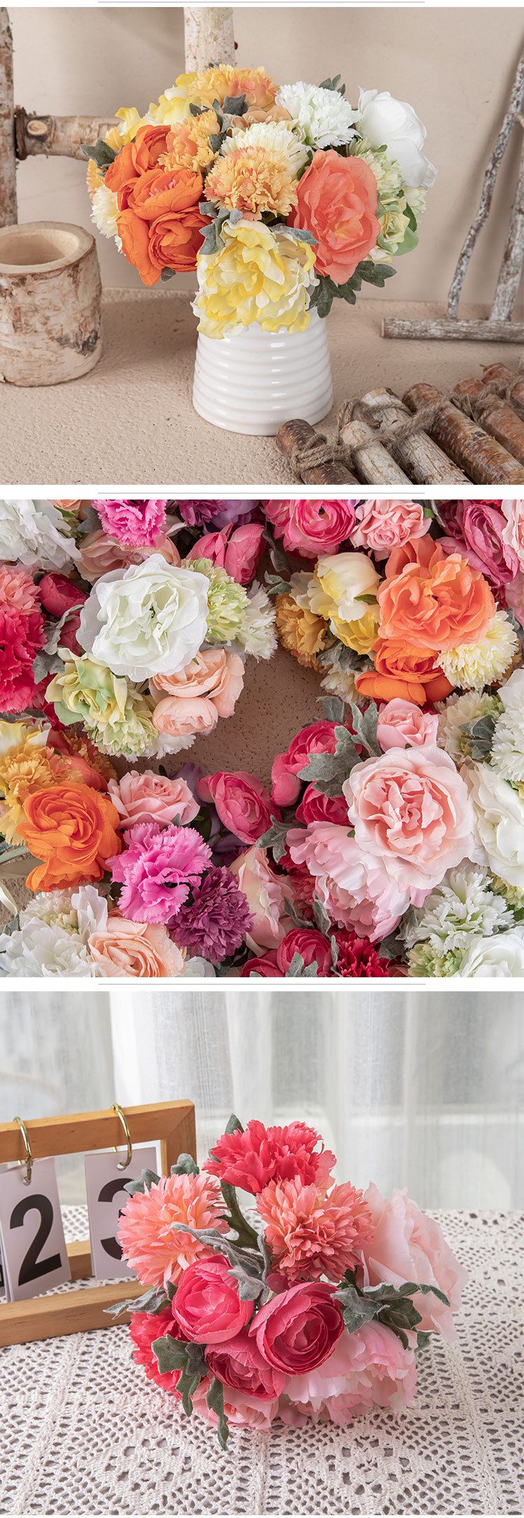 Home Giardino Fiori Fonte Vendite Mazzo di bouquet Decorazione Regali Forniture per matrimoni Fiori artificiali_voghion.com