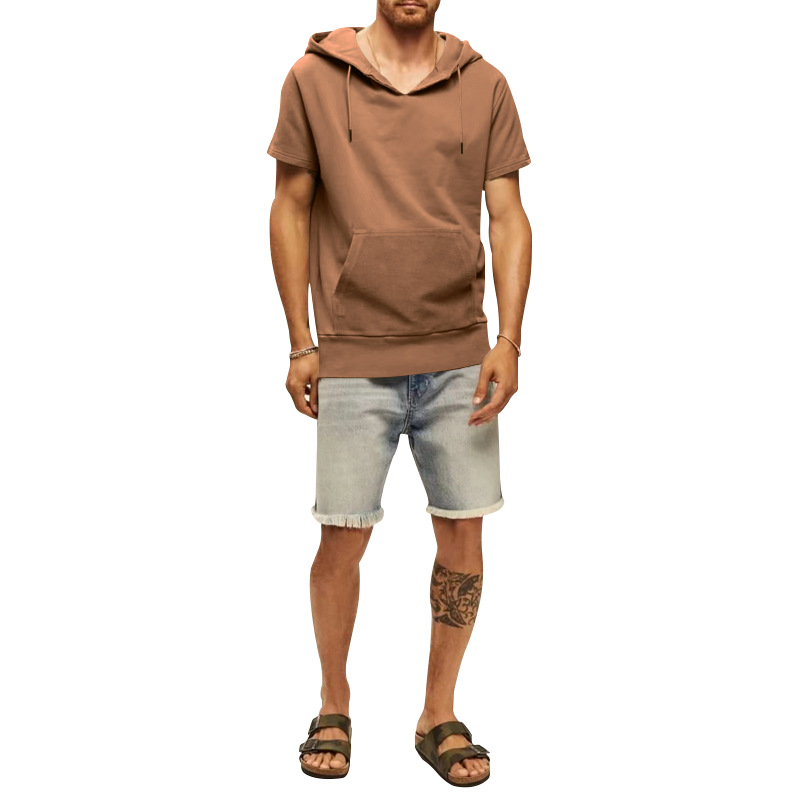 2023 New Large Sport Casual Sleeveless Men's Hooded Vest Loose Short Sleeve Sweetheart_voghion.com