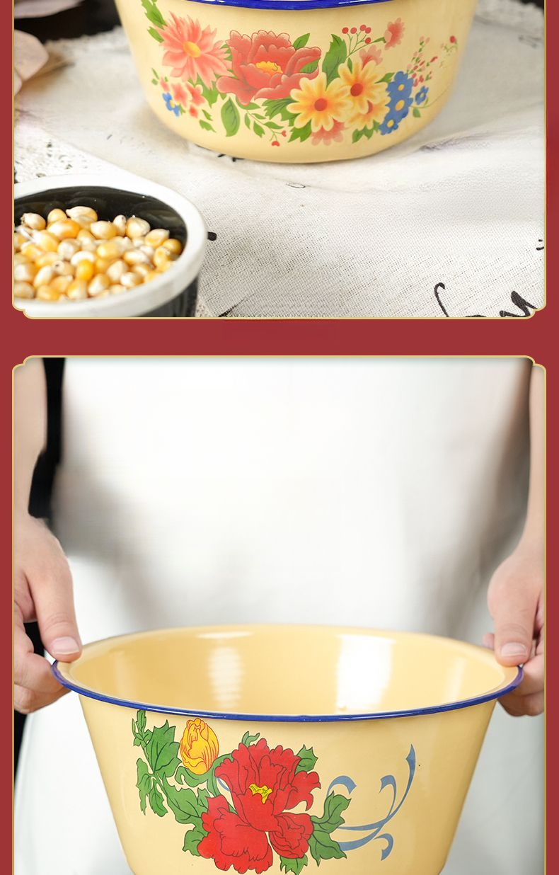 Old-fashioned Soup Enamel Dumpling Filling Pot Seasoning Bowl Medicine Boiling Deepened Simple Lard Jar With Lid_voghion.com